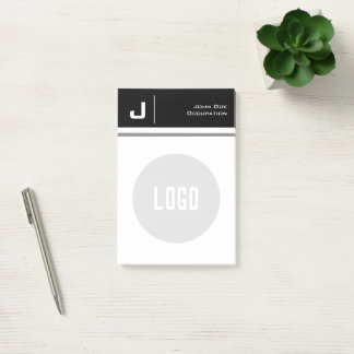 Custom Name & Logo Clean Simple Minimalist Black Post-it Notes