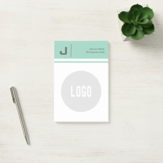 Custom Name & Logo Clean Simple Minimalist Teal Post-it Notes