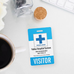 Custom Name & Logo Hospital Visitor Pass ID ID Badge