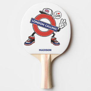 Custom Name London Calling Ping Pong Paddle