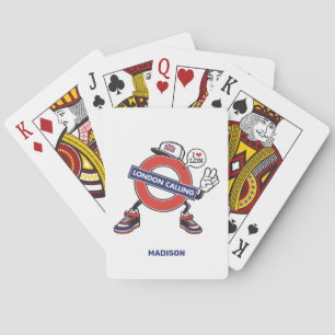Custom Name London Calling Playing Cards