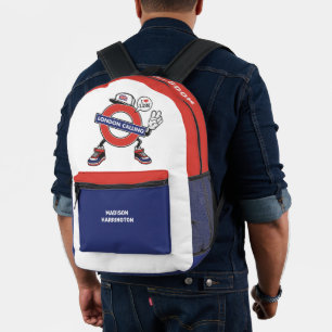 Custom Name London Calling Printed Backpack