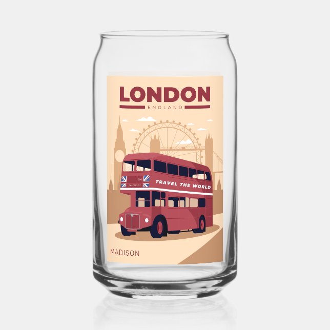 Custom name LONDON Can Glass (Front)