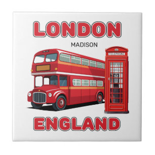 Custom Name London England Tile