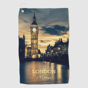 Custom Name London Golf Towel