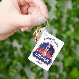 Custom Name London Key Ring