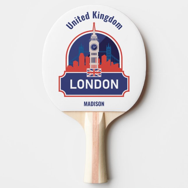 Custom Name London Ping Pong Paddle (Front)