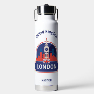 Custom Name London Water Bottle