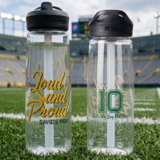 Custom Name Loud Proud Thats My Boy Fan Game Day Water Bottle