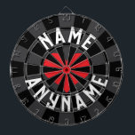 Custom NAME Love ANY NAME Black Charcoal Red Heart Dartboard<br><div class="desc">Custom NAME Love ANY NAME Editable Top and Bottom Text with Red Heart on Black and Charcoal coloured Dartboard. Personalise top and bottom text to your liking!</div>