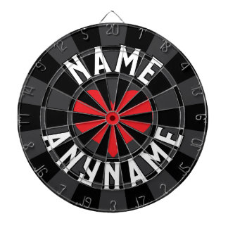 Custom NAME Love ANY NAME Black Charcoal Red Heart Dartboard