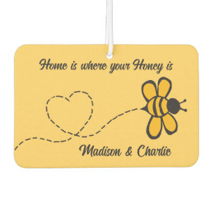 Custom Name Love Bee Car Air Freshener