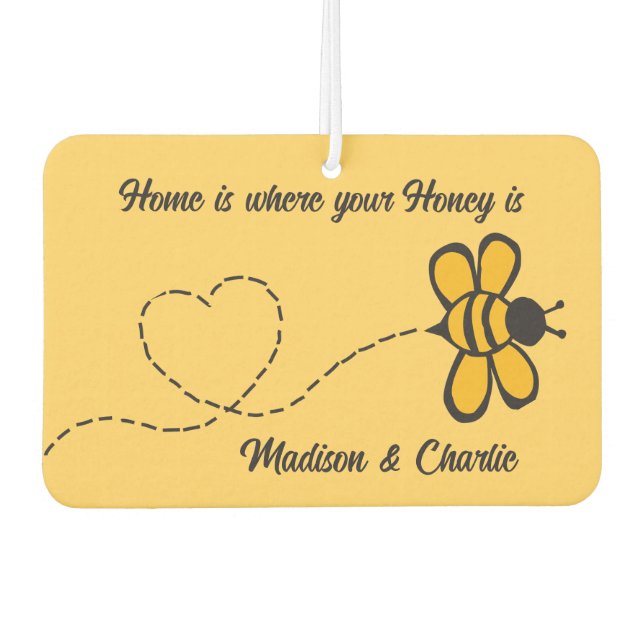 Custom Name Love Bee Car Air Freshener (Front)