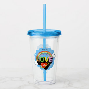 Custom Name "Love Is Love" Acrylic Tumbler