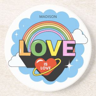 Custom Name "Love Is Love" Coaster