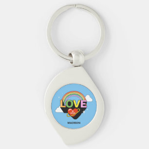 Custom Name "Love Is Love" Key Ring
