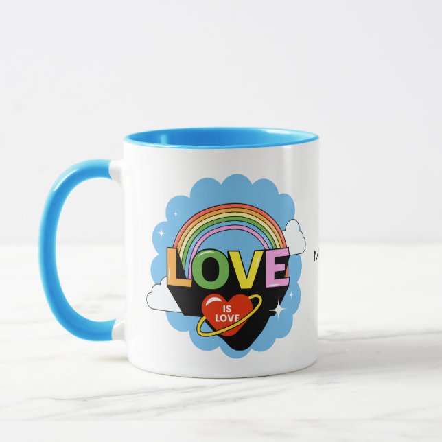 Custom Name "Love Is Love" Mug (Left)