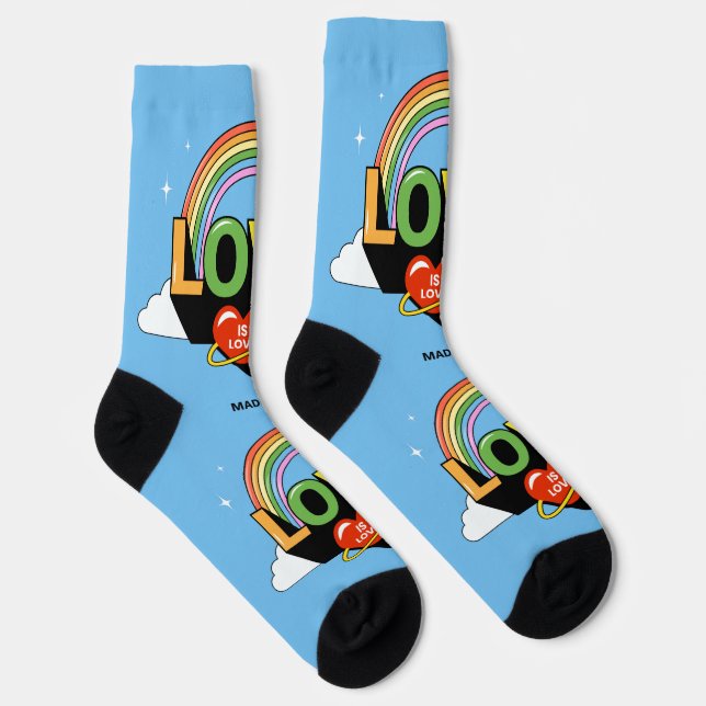 Custom Name "Love Is Love" Socks (Right)