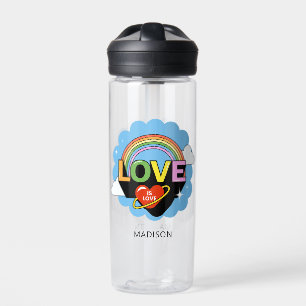 Custom Name "Love Is Love" Water Bottle