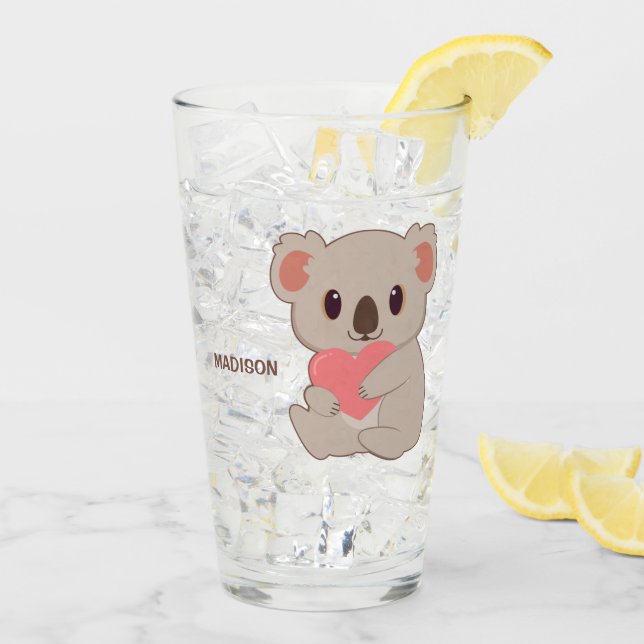  Custom Name Love Koala Glass (Back Ice)