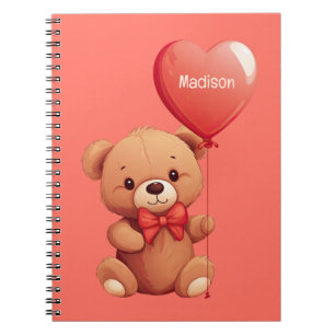 Custom Name Love Teddy Notebook
