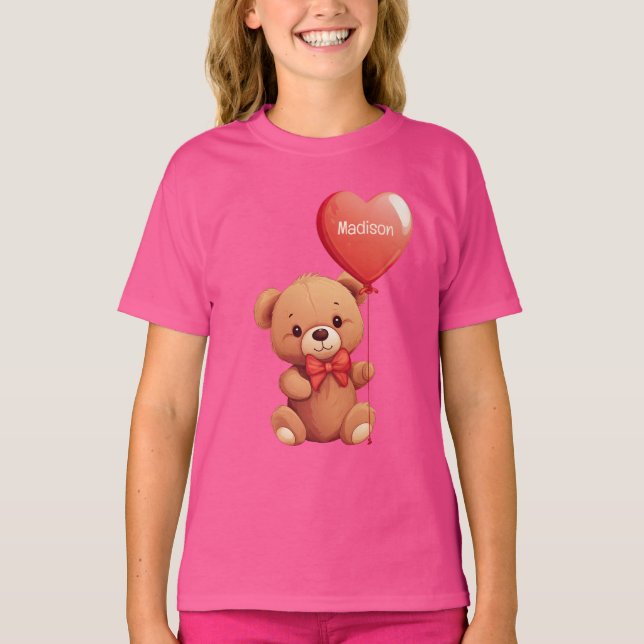 Custom Name Love Teddy T-Shirt (Front)