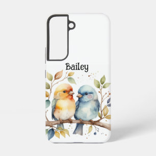 Custom Name Lovebirds Wildlife Nature Animal Art Samsung Galaxy Case