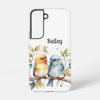 Custom Name Lovebirds Wildlife Nature Animal Art Samsung Galaxy Case