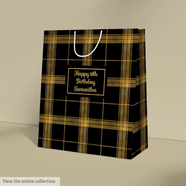 Custom Name Luxury Black Gold Gift Bag (Custom Name Luxury Black Gold Gift Bag)