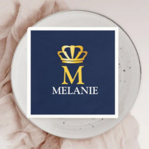 Custom Name Luxury Royal Elegant Monogran Napkin