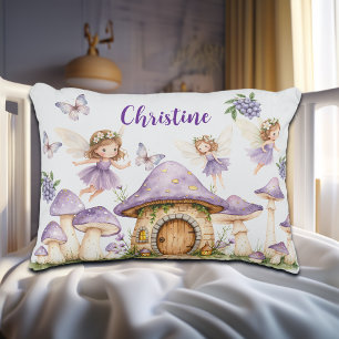 Custom Name Magic Fairies Purple Garden Decorative Cushion