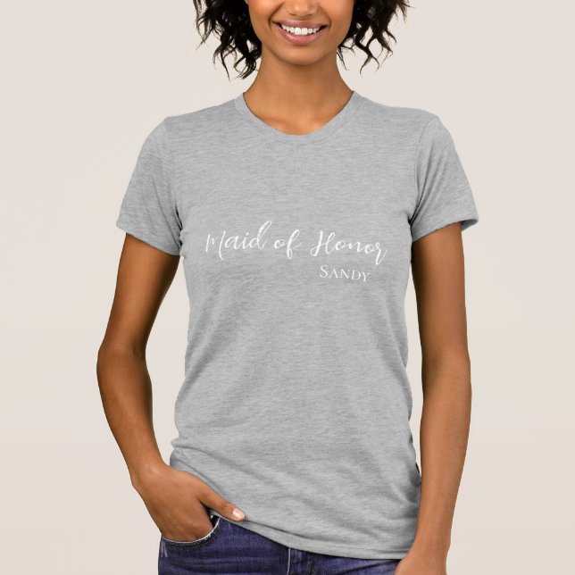 Custom Name Maid of Honour T-Shirt (Front)