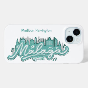 Custom Name Malaga Spain iPhone 15 Case