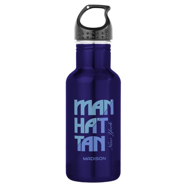 Custom Name Manhattan New York 532 Ml Water Bottle (Front)