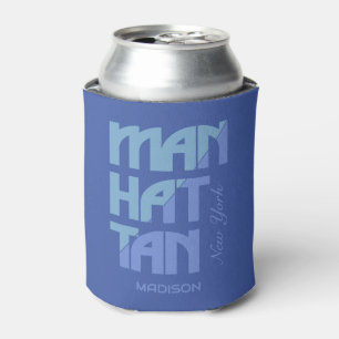 Custom Name Manhattan New York Can Cooler