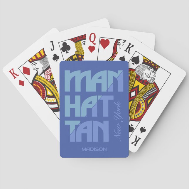 Custom Name Manhattan New York Playing Cards (Back)