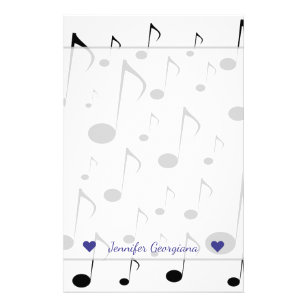 Music Notes Custom Stationery, Music Notes Stationery Templates