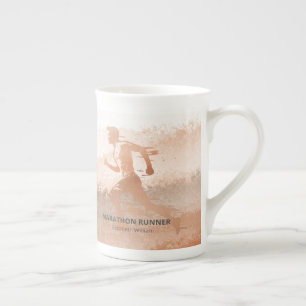 Custom Name Marathon Runner Gift Bone China Mug