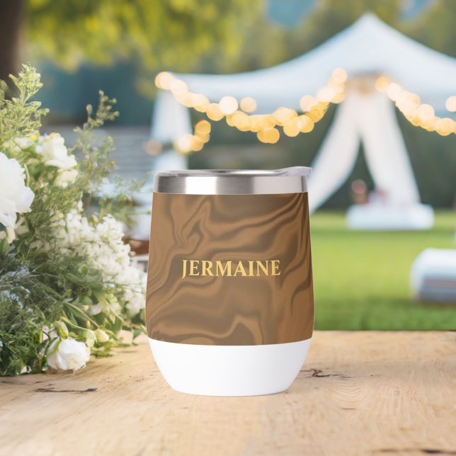 Custom name marble brown texture (Wedding)