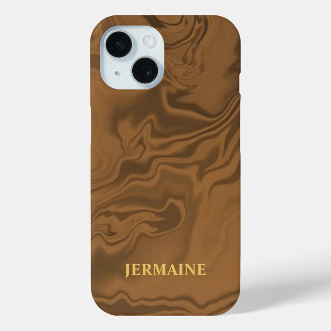 Custom name marble brown texture Case-Mate iPhone case (Back)