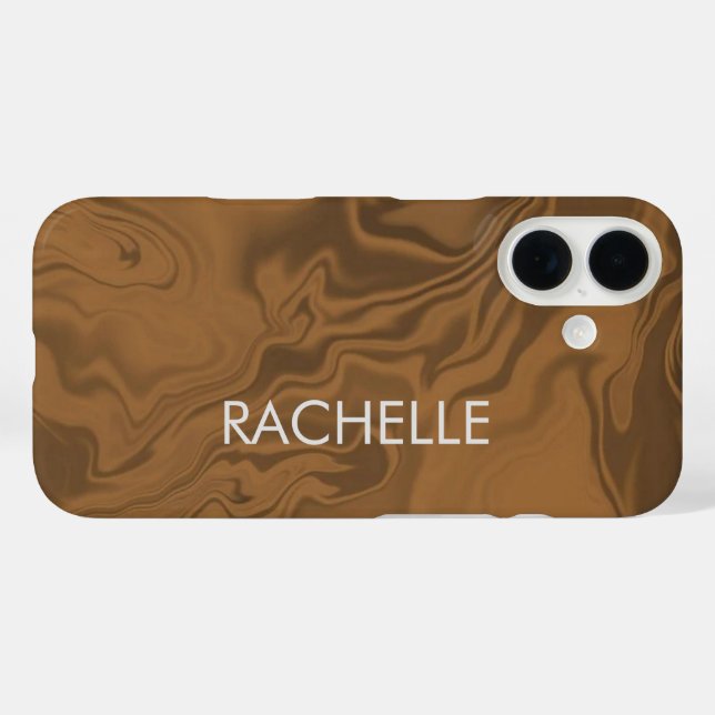 Custom name marble brown texture Case-Mate iPhone case (Back (Horizontal))