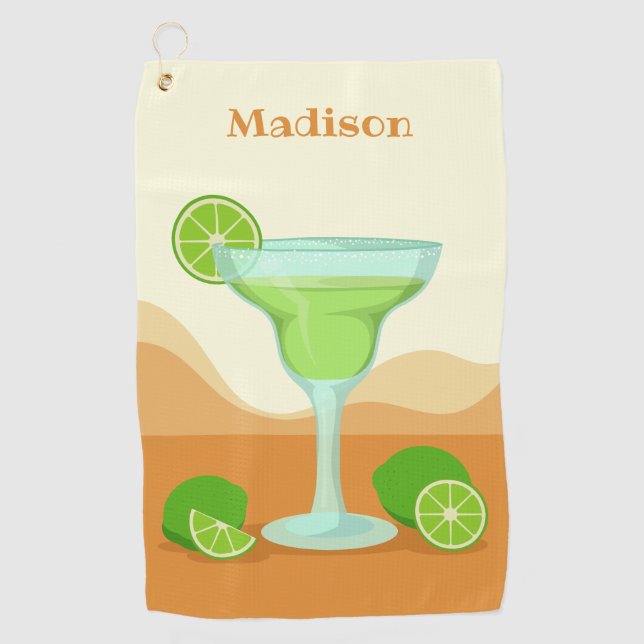 Custom name Margarita golf towel (Front)
