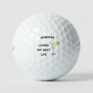 Custom Name Margarita Living My Best Life Titleist Golf Balls
