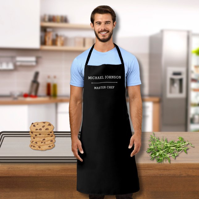 Custom Name Master Chef Black and White Apron (Creator Uploaded)
