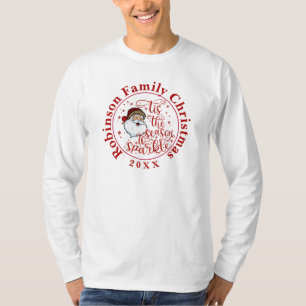 Custom Name Matching Family Christmas Santa T-Shirt
