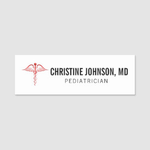 Custom Name   Medical Caduceus   Doctor Nurse Tag