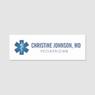 Custom Name   Medical Caduceus   Doctor Nurse Tag