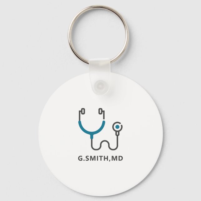 Custom Name | Medical Stethoscope | Doctor Nurse Key Ring (Front)