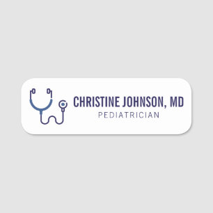 Custom Name Medical Stethoscope Doctor Nurse Tag