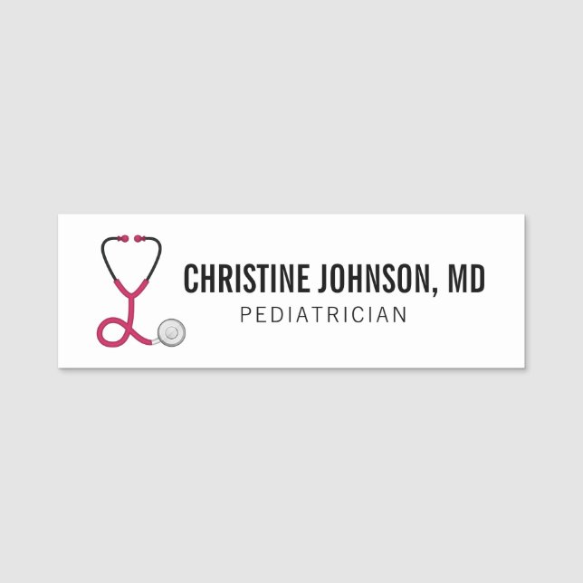 Custom Name | Medical Stethoscope | Doctor Nurse Tag (Front)